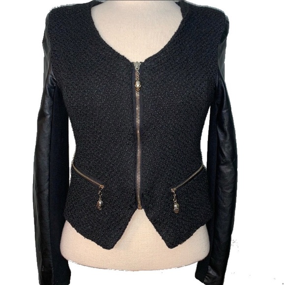 Jackets & Blazers - Fitted zip up blazer, skull zipper pulls